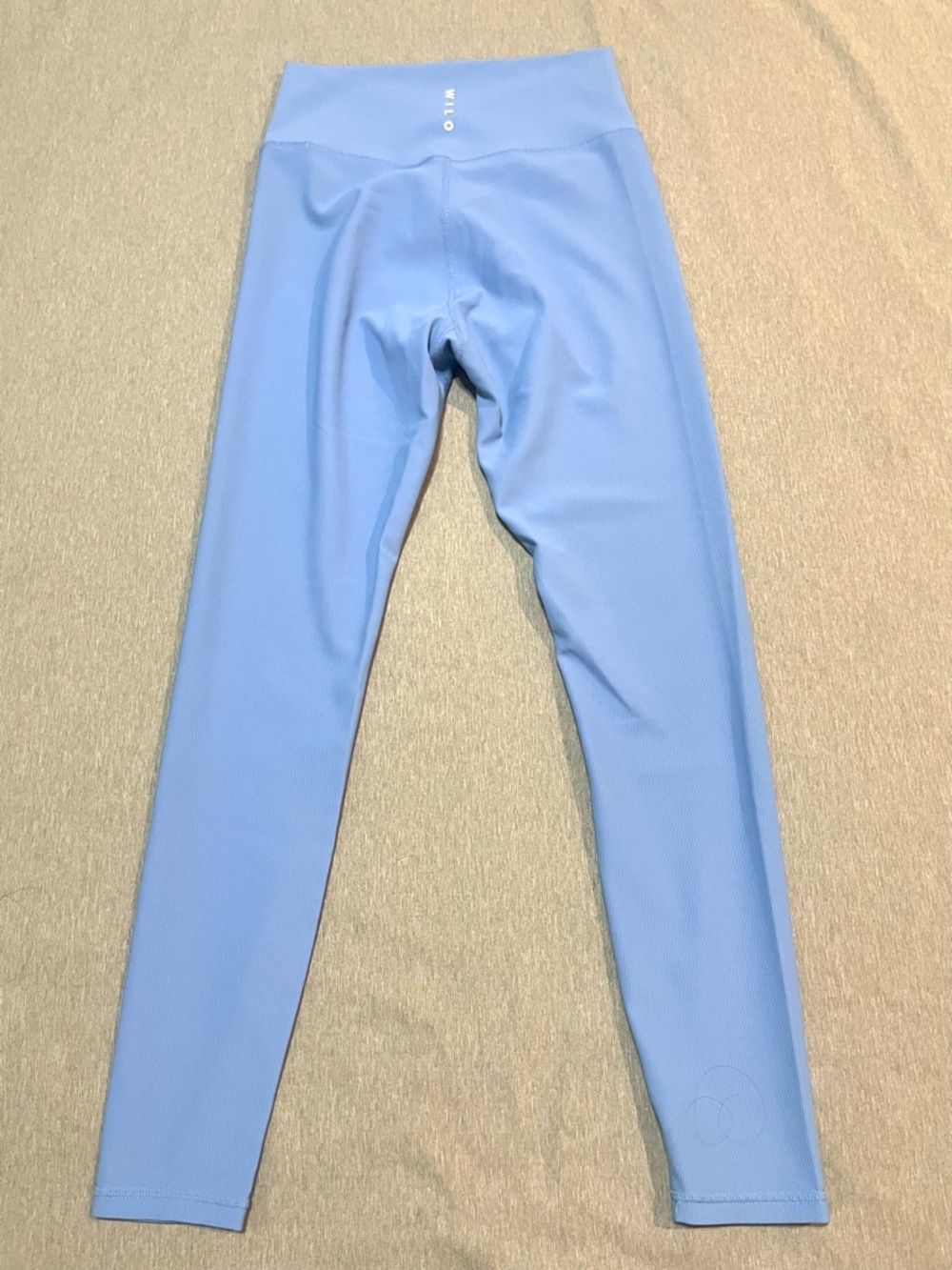 Wilo The Label Ribbed Crossover Waist Leggings Sky Blue Medium 7/8 High Rise